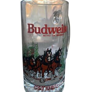 Budweiser Clydesdales glass mug